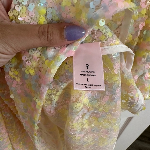 Selkie sequin puff dress size large - Picture 4 of 4